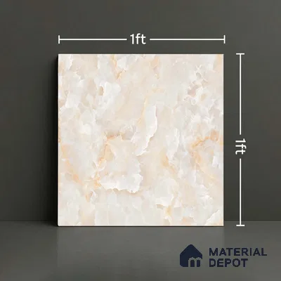 Marble Look Floor Tile TL 08840 D | Matte Finish 12 x 12 inch Ceramic Tile - 7 mm | Suitable For Kitchen, Bathroom, Bedroom & Office