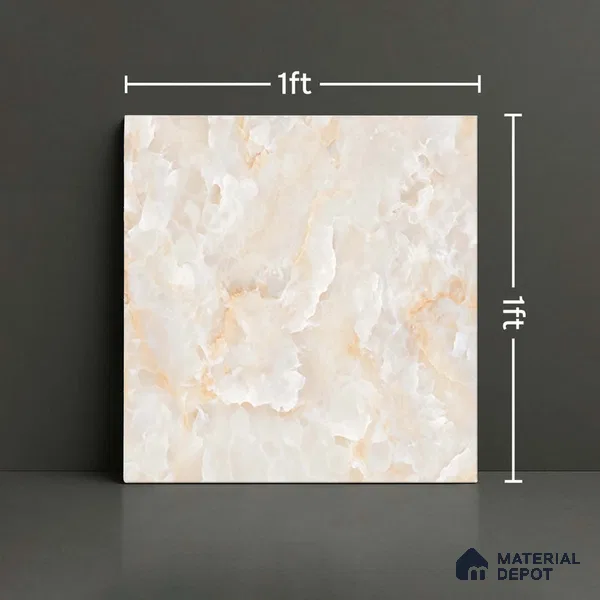 Marble Look Floor Tile TL 08840 D | Matte Finish 12 x 12 inch Ceramic Tile - 7 mm | Suitable For Kitchen, Bathroom, Bedroom & Office