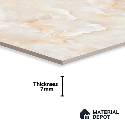 Marble Look Floor Tile TL 08840 D | Matte Finish 12 x 12 inch Ceramic Tile - 7 mm | Suitable For Kitchen, Bathroom, Bedroom & Office