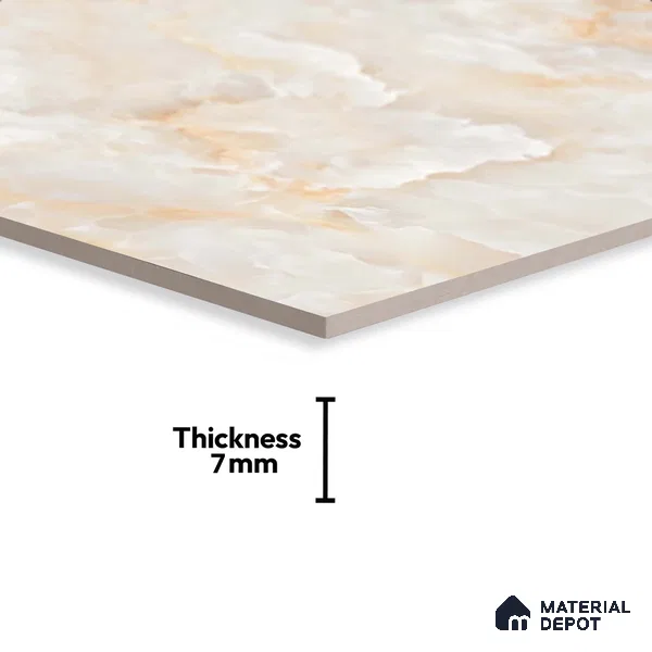 Marble Look Floor Tile TL 08840 D | Matte Finish 12 x 12 inch Ceramic Tile - 7 mm | Suitable For Kitchen, Bathroom, Bedroom & Office