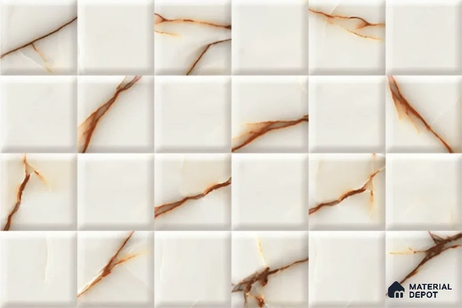 Highlighter Look Wall Tile TL 08849 B | Glossy Finish 18 x 12 inch Ceramic Tile - 7 mm | Suitable For Kitchen & Bathroom