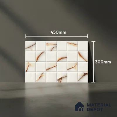 Highlighter Look Wall Tile TL 08849 B | Glossy Finish 18 x 12 inch Ceramic Tile - 7 mm | Suitable For Kitchen & Bathroom
