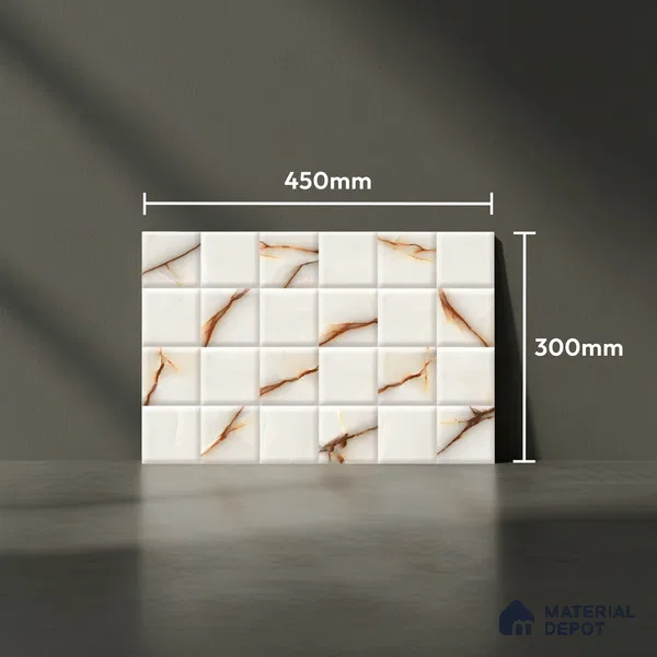 Highlighter Look Wall Tile TL 08849 B | Glossy Finish 18 x 12 inch Ceramic Tile - 7 mm | Suitable For Kitchen & Bathroom