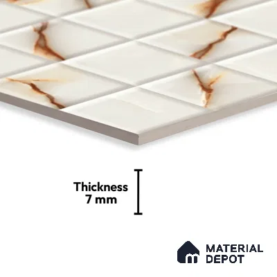 Highlighter Look Wall Tile TL 08849 B | Glossy Finish 18 x 12 inch Ceramic Tile - 7 mm | Suitable For Kitchen & Bathroom