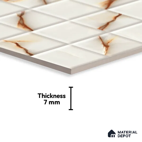 Highlighter Look Wall Tile TL 08849 B | Glossy Finish 18 x 12 inch Ceramic Tile - 7 mm | Suitable For Kitchen & Bathroom