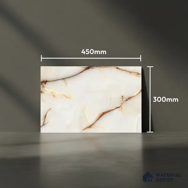 Marble Look Wall Tile TL 08849 C | Glossy Finish 18 x 12 inch Ceramic Tile - 7 mm | Suitable For Kitchen & Bathroom