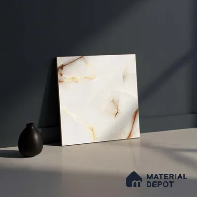 Marble Look Floor Tile TL 08849 D | Matte Finish 12 x 12 inch Ceramic Tile - 7 mm | Suitable For Kitchen, Bathroom, Bedroom & Office