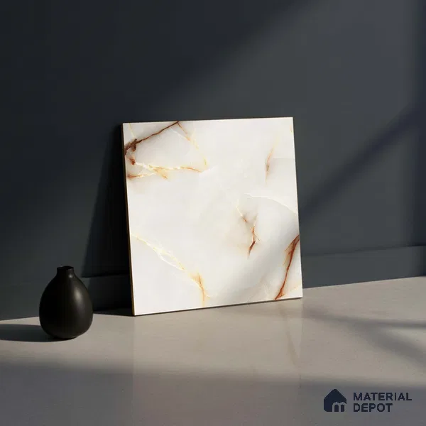 Marble Look Floor Tile TL 08849 D | Matte Finish 12 x 12 inch Ceramic Tile - 7 mm | Suitable For Kitchen, Bathroom, Bedroom & Office