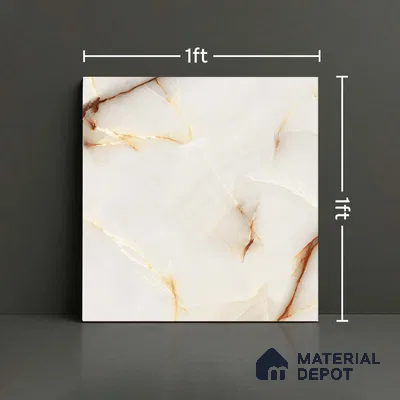 Marble Look Floor Tile TL 08849 D | Matte Finish 12 x 12 inch Ceramic Tile - 7 mm | Suitable For Kitchen, Bathroom, Bedroom & Office