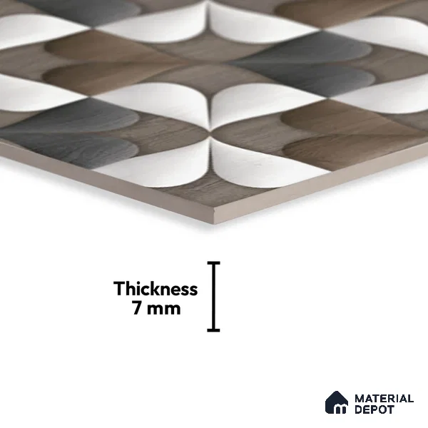 Highlighter Look Wall Tile TL 08842 B | Glossy Finish 18 x 12 inch Ceramic Tile - 7 mm | Suitable For Kitchen & Bathroom
