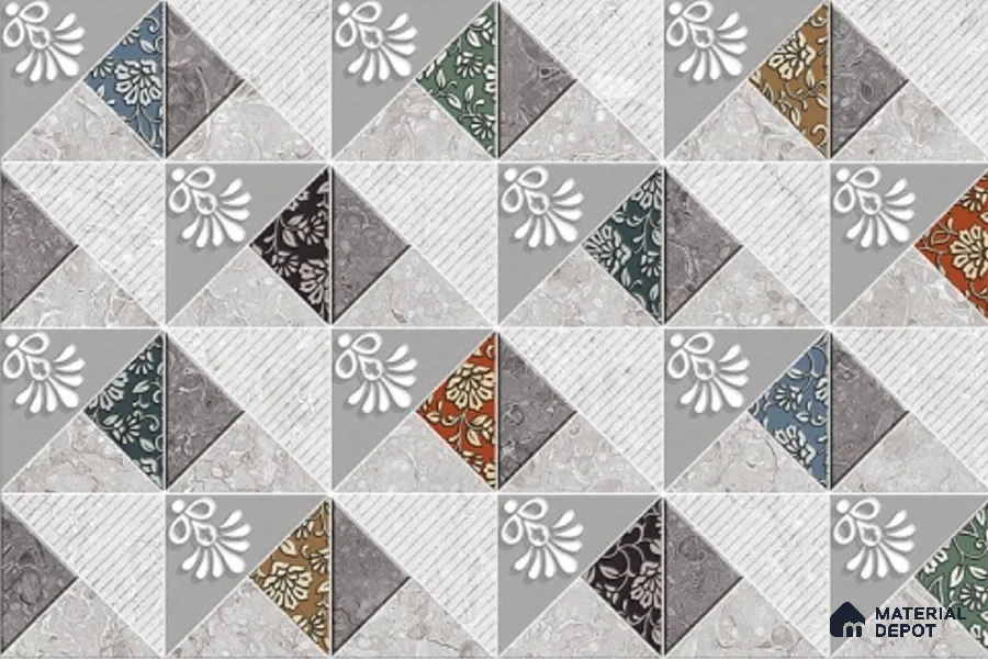 Highlighter Look Wall Tile TL 08848 B | Glossy Finish 18 x 12 inch Ceramic Tile - 7 mm | Suitable For Kitchen & Bathroom
