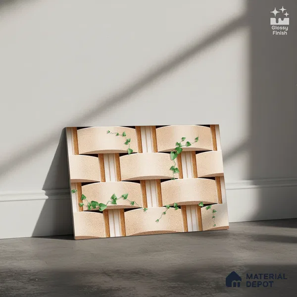 Patterned Look Wall Tile TL 08872 B | Glossy Finish 18 x 12 inch Ceramic Tile - 7 mm | Suitable For Kitchen & Bathroom