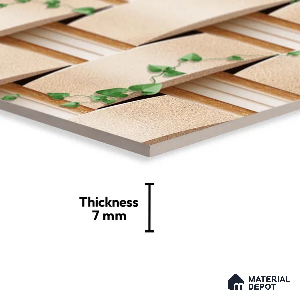 Patterned Look Wall Tile TL 08872 B | Glossy Finish 18 x 12 inch Ceramic Tile - 7 mm | Suitable For Kitchen & Bathroom