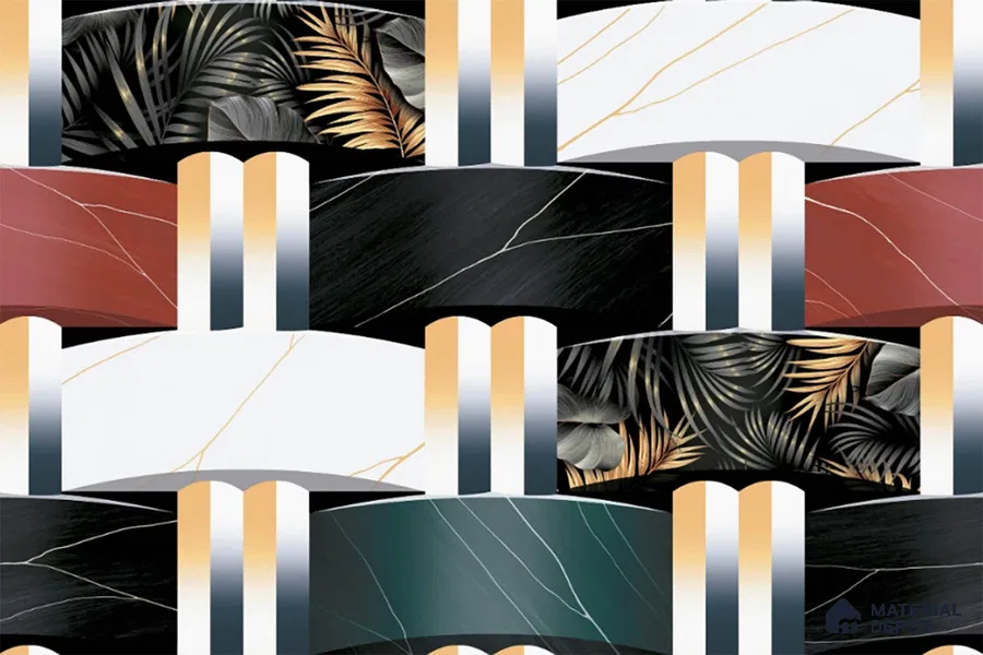Patterned Look Wall Tile TL 08872 C | Glossy Finish 18 x 12 inch Ceramic Tile - 7 mm | Suitable For Kitchen & Bathroom