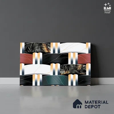 Patterned Look Wall Tile TL 08872 C | Glossy Finish 18 x 12 inch Ceramic Tile - 7 mm | Suitable For Kitchen & Bathroom