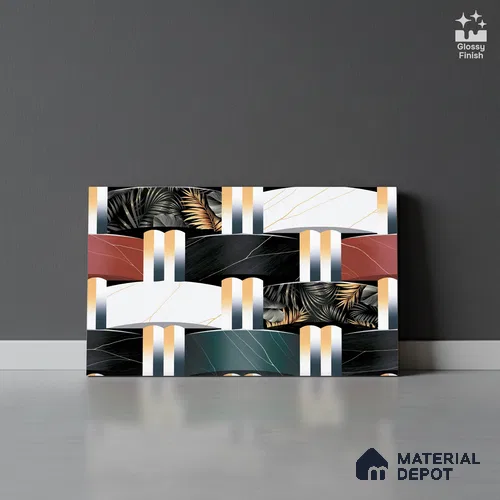 Patterned Look Wall Tile TL 08872 C | Glossy Finish 18 x 12 inch Ceramic Tile - 7 mm | Suitable For Kitchen & Bathroom