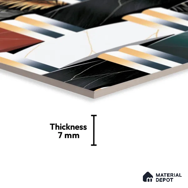 Patterned Look Wall Tile TL 08872 C | Glossy Finish 18 x 12 inch Ceramic Tile - 7 mm | Suitable For Kitchen & Bathroom