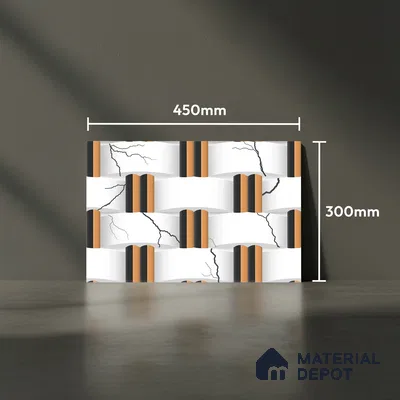 Patterned Look Wall Tile TL 08872 | Glossy Finish 18 x 12 inch Ceramic Tile - 7 mm | Suitable For Kitchen & Bathroom