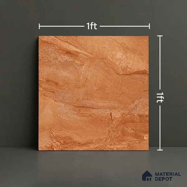 Marble Look Floor Tile TL 08841 D | Matte Finish 12 x 12 inch Ceramic Tile - 7 mm | Suitable For Kitchen, Bathroom, Bedroom & Office
