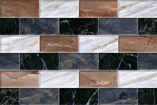 Faux Subway Look Wall Tile TL 08875 | Glossy Finish 18 x 12 inch Ceramic Tile - 7 mm | Suitable For Kitchen & Bathroom