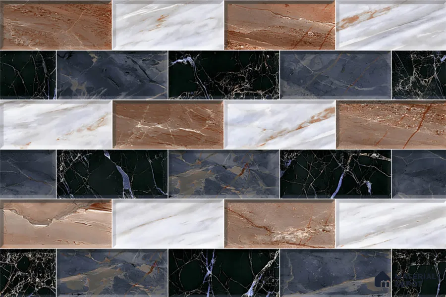 Faux Subway Look Wall Tile TL 08875 | Glossy Finish 18 x 12 inch Ceramic Tile - 7 mm | Suitable For Kitchen & Bathroom