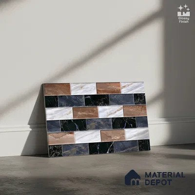 Faux Subway Look Wall Tile TL 08875 | Glossy Finish 18 x 12 inch Ceramic Tile - 7 mm | Suitable For Kitchen & Bathroom