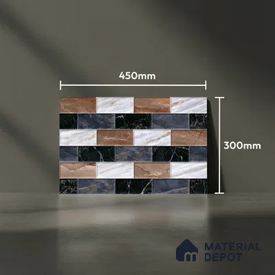 Faux Subway Look Wall Tile TL 08875 | Glossy Finish 18 x 12 inch Ceramic Tile - 7 mm | Suitable For Kitchen & Bathroom