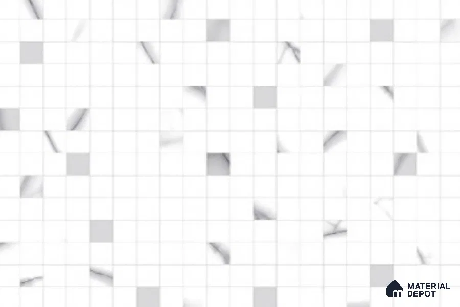 Mosaic Look Wall Tile TL 08862 C | Glossy Finish 18 x 12 inch Ceramic Tile - 7 mm | Suitable For Kitchen & Bathroom