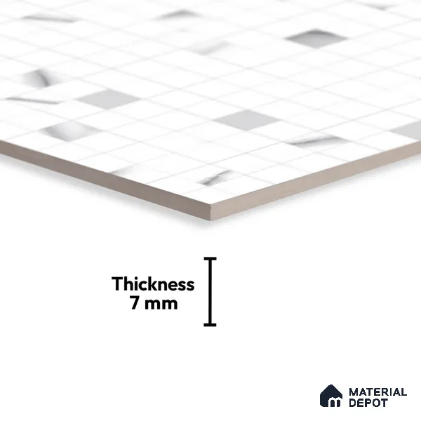 Mosaic Look Wall Tile TL 08862 C | Glossy Finish 18 x 12 inch Ceramic Tile - 7 mm | Suitable For Kitchen & Bathroom