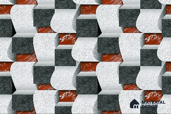 Patterned Look Wall Tile TL 08878 | Glossy Finish 18 x 12 inch Ceramic Tile - 7 mm | Suitable For Kitchen & Bathroom