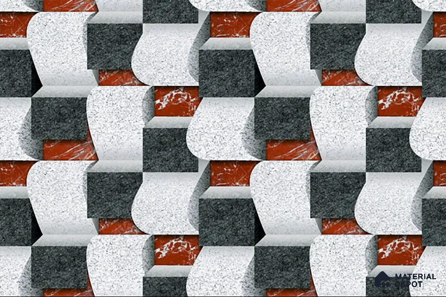 Patterned Look Wall Tile TL 08878 | Glossy Finish 18 x 12 inch Ceramic Tile - 7 mm | Suitable For Kitchen & Bathroom