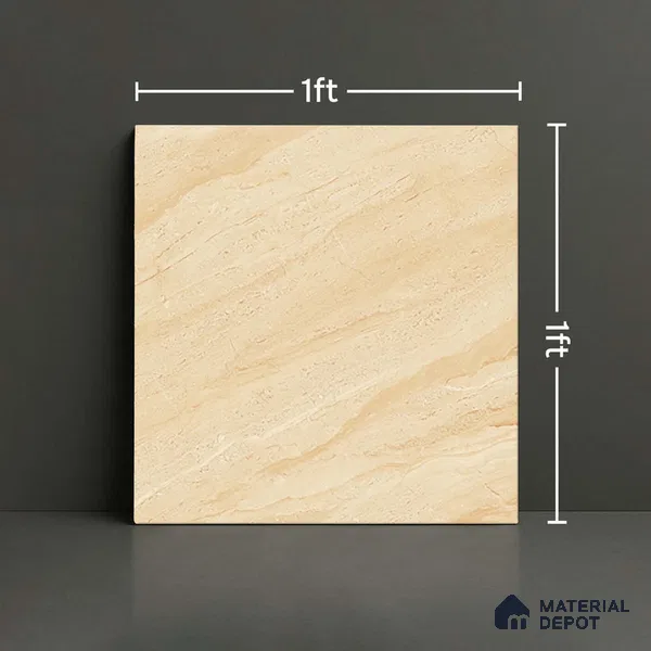 Stone Look Floor Tile TL 08854 D | Matte Finish 12 x 12 inch Ceramic Tile - 7 mm | Suitable For Kitchen, Bathroom, Bedroom & Office