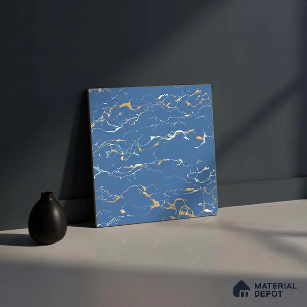 Marble Look Floor Tile TL 08857 D | Matte Finish 12 x 12 inch Ceramic Tile - 7 mm | Suitable For Kitchen, Bathroom, Bedroom & Office