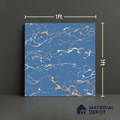 Marble Look Floor Tile TL 08857 D | Matte Finish 12 x 12 inch Ceramic Tile - 7 mm | Suitable For Kitchen, Bathroom, Bedroom & Office