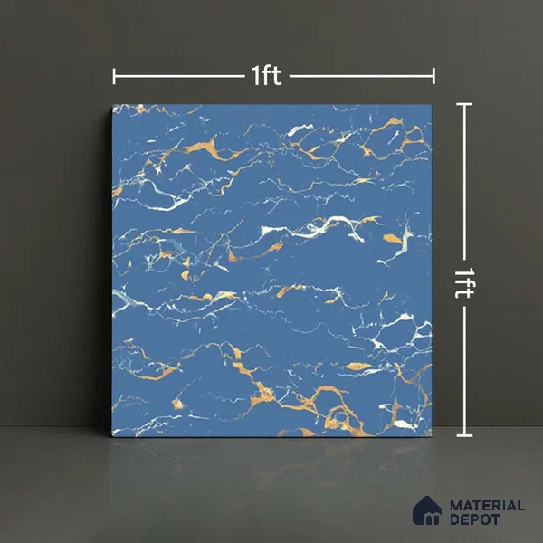 Marble Look Floor Tile TL 08857 D | Matte Finish 12 x 12 inch Ceramic Tile - 7 mm | Suitable For Kitchen, Bathroom, Bedroom & Office