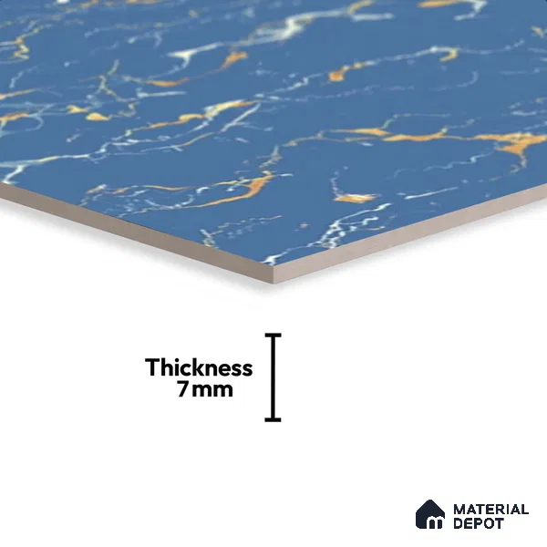 Marble Look Floor Tile TL 08857 D | Matte Finish 12 x 12 inch Ceramic Tile - 7 mm | Suitable For Kitchen, Bathroom, Bedroom & Office