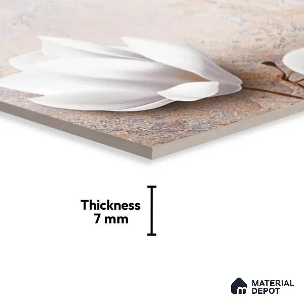 Floral Wall Tile TL 08859 B | Glossy Finish 18 x 12 inch Ceramic Tile - 7 mm | Suitable For Kitchen & Bathroom