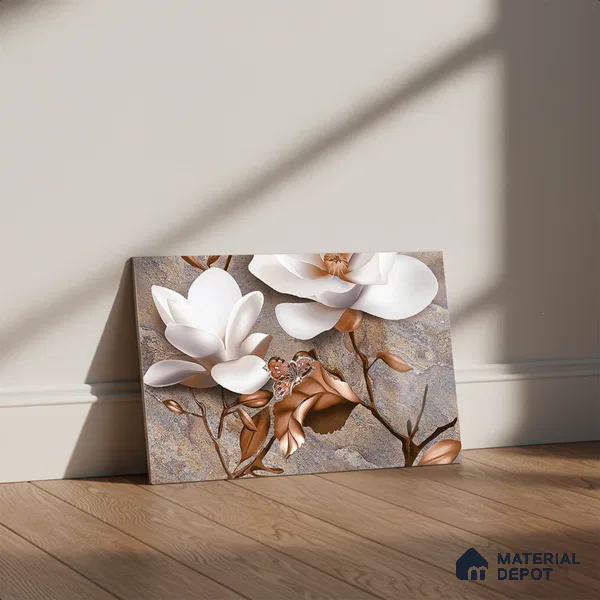 Floral Wall Tile TL 08859 C | Glossy Finish 18 x 12 inch Ceramic Tile - 7 mm | Suitable For Kitchen & Bathroom