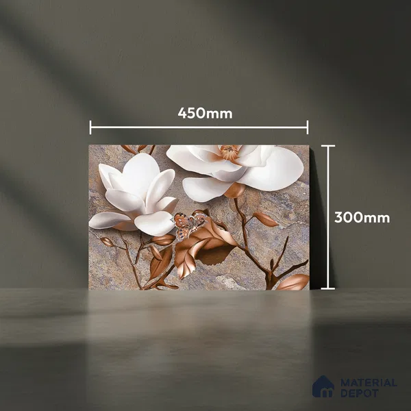 Floral Wall Tile TL 08859 C | Glossy Finish 18 x 12 inch Ceramic Tile - 7 mm | Suitable For Kitchen & Bathroom
