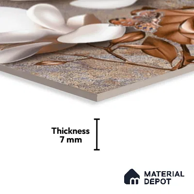Floral Wall Tile TL 08859 C | Glossy Finish 18 x 12 inch Ceramic Tile - 7 mm | Suitable For Kitchen & Bathroom