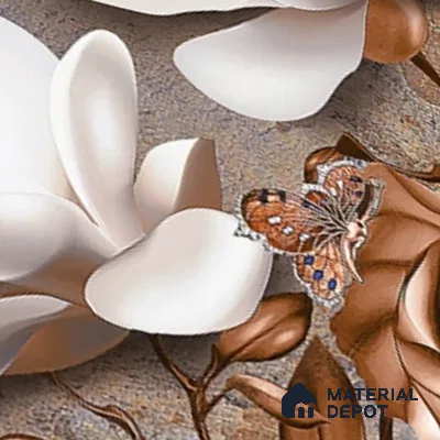 Floral Wall Tile TL 08859 C | Glossy Finish 18 x 12 inch Ceramic Tile - 7 mm | Suitable For Kitchen & Bathroom