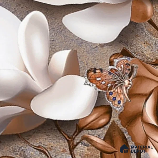Floral Wall Tile TL 08859 C | Glossy Finish 18 x 12 inch Ceramic Tile - 7 mm | Suitable For Kitchen & Bathroom