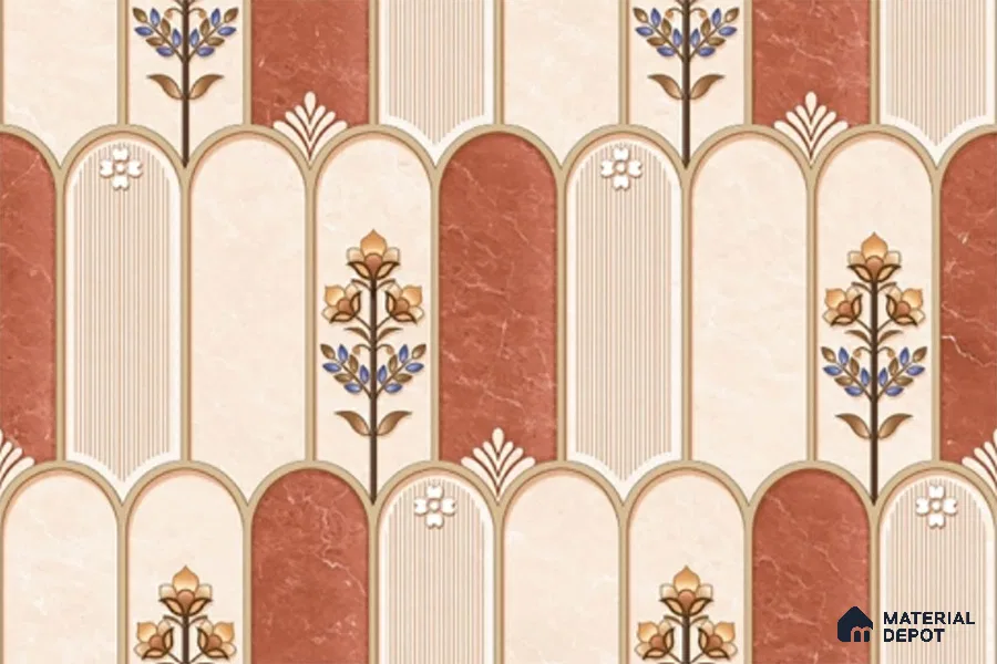 Highlighter Look Wall Tile TL 08851 B | Glossy Finish 18 x 12 inch Ceramic Tile - 7 mm | Suitable For Kitchen & Bathroom