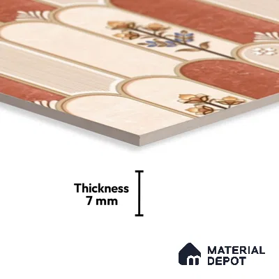 Highlighter Look Wall Tile TL 08851 B | Glossy Finish 18 x 12 inch Ceramic Tile - 7 mm | Suitable For Kitchen & Bathroom