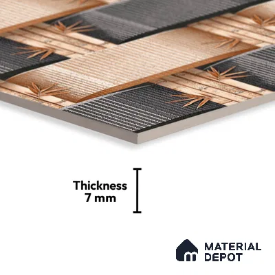 Patterned Look Wall Tile TL 08876 | Glossy Finish 18 x 12 inch Ceramic Tile - 7 mm | Suitable For Kitchen & Bathroom