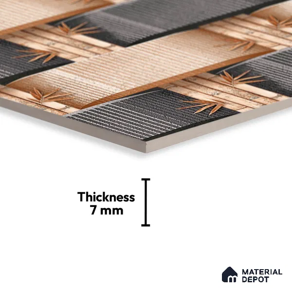 Patterned Look Wall Tile TL 08876 | Glossy Finish 18 x 12 inch Ceramic Tile - 7 mm | Suitable For Kitchen & Bathroom