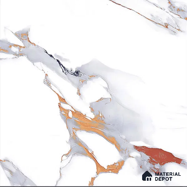 Marble Look Floor Tile TL 08850 C | Matte Finish 12 x 12 inch Ceramic Tile - 7 mm | Suitable For Kitchen, Bathroom, Bedroom & Office