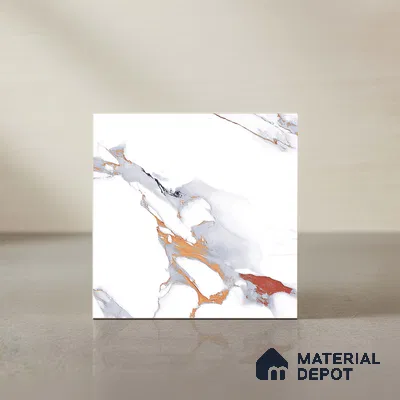 Marble Look Floor Tile TL 08850 C | Matte Finish 12 x 12 inch Ceramic Tile - 7 mm | Suitable For Kitchen, Bathroom, Bedroom & Office