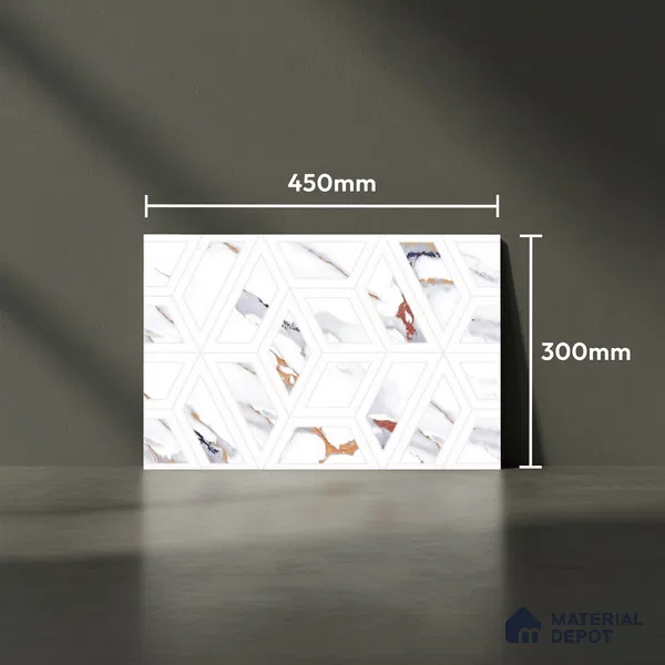 Highlighter Look Wall Tile TL 08850 | Glossy Finish 18 x 12 inch Ceramic Tile - 7 mm | Suitable For Kitchen & Bathroom