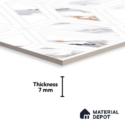 Highlighter Look Wall Tile TL 08850 | Glossy Finish 18 x 12 inch Ceramic Tile - 7 mm | Suitable For Kitchen & Bathroom